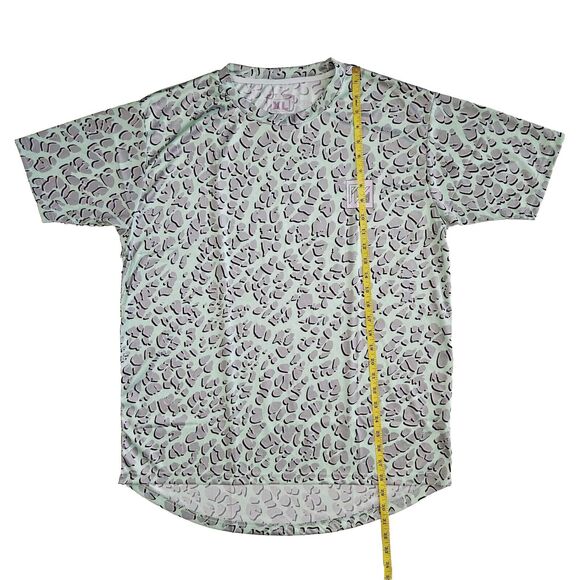 Pit Viper (Mens Size XL) Green Spotted Cheetah Print Short Sleeve Stretch Shirt - Picture 8 of 8